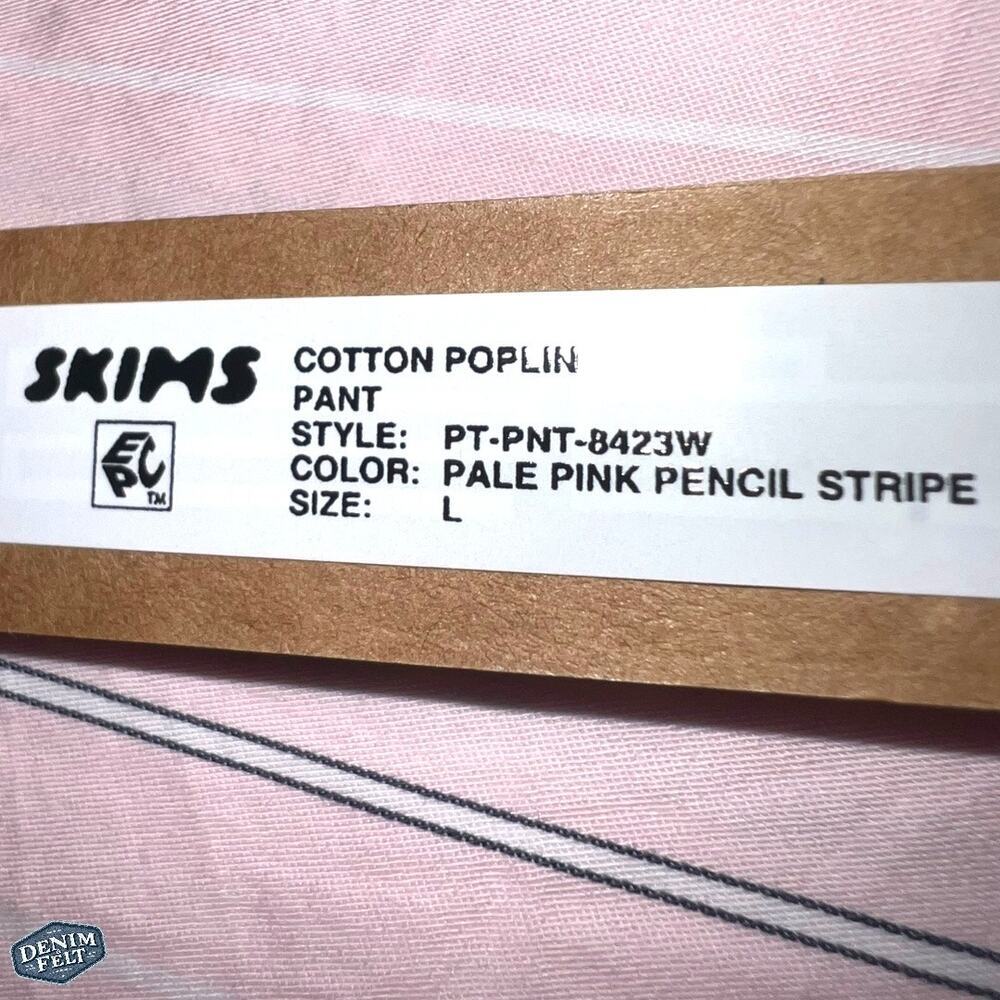 SKIMS COTTON POPLIN STRAIGHT LEG PANT | LIMITED EDITIONPALE PINK PENCIL STRIPE - Picture 10 of 10